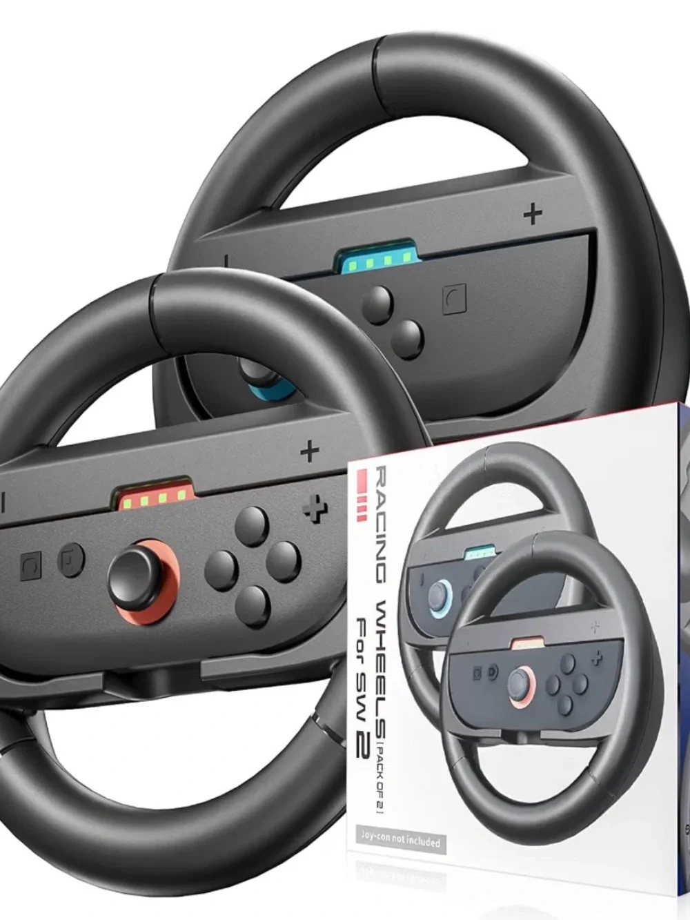 E2 Steering Wheels for Nintendo Switch 2 Console JoyCons, Racing Wheels for Mari
